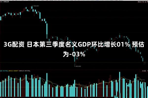 3G配资 日本第三季度名义GDP环比增长01% 预估为-03%